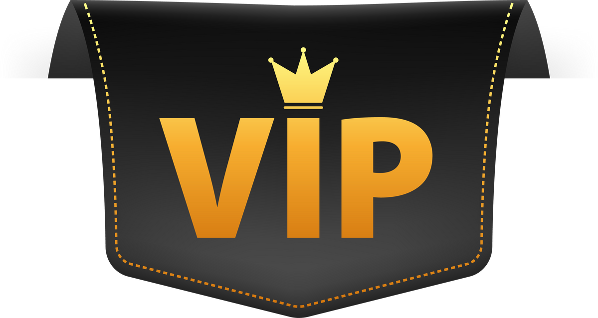 Black ribbon with text VIP. Banner ribbon label VIP club
