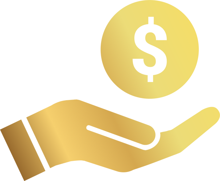 Gold Money In Hand Icon