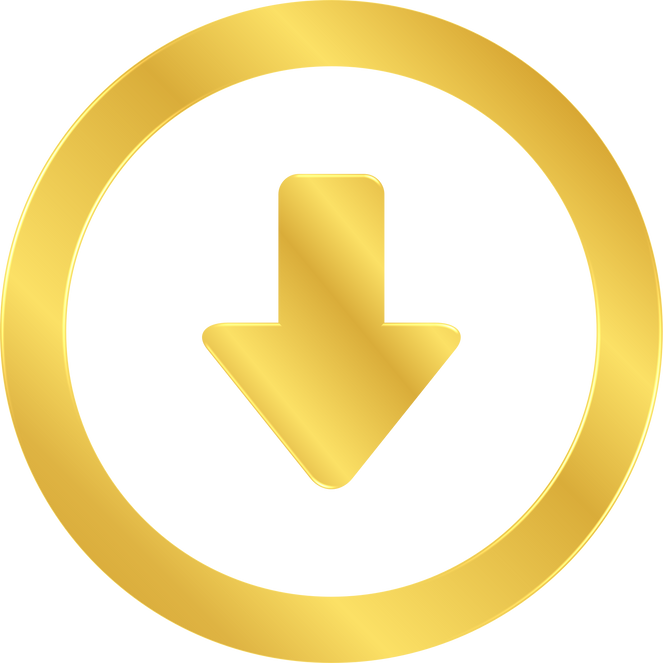 Gold Down Arrow Icon