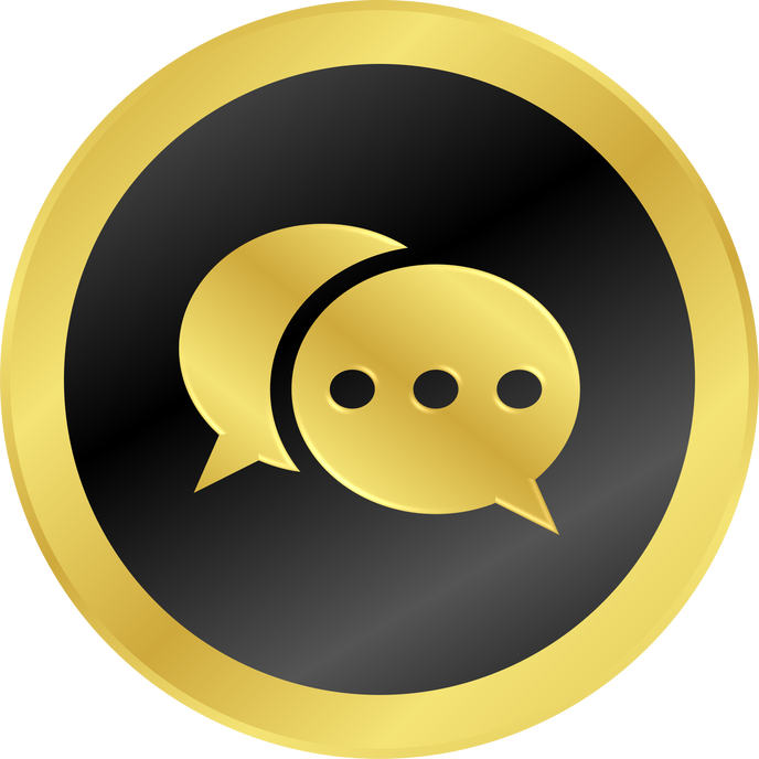 Golden Chat Message Icon